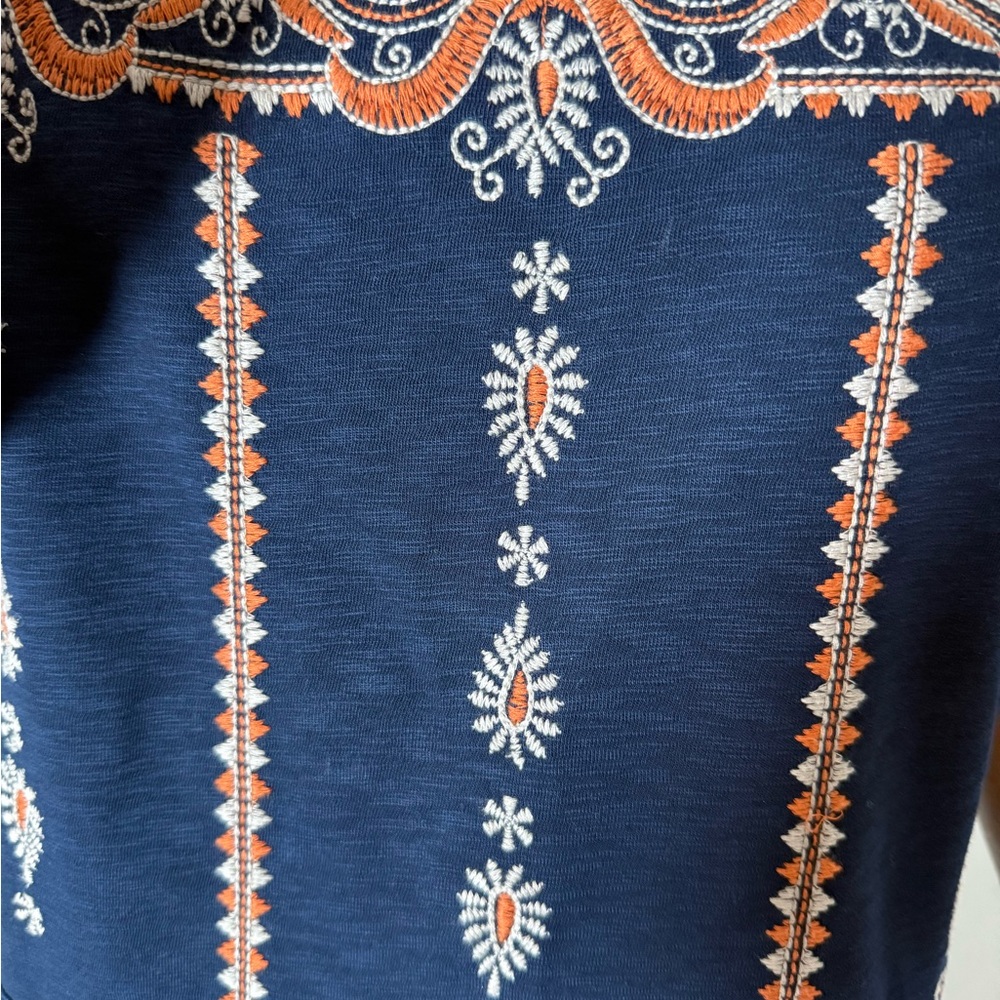 Tory Burch boho-inspired off-the-shoulder A-line dress navy large - Picture 9 of 16